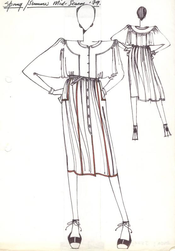 Drawing of Blouse and Skirt for Spring/Summer 1979 Mid-Season ...