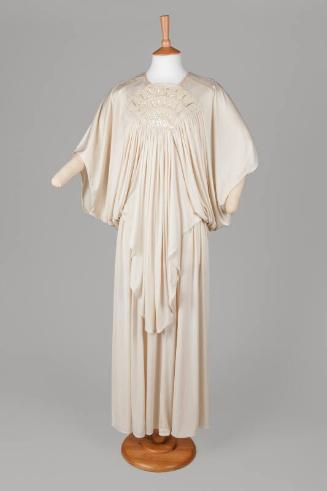 Cream Qiana Jersey Beaded Top