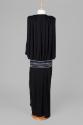 Black Silk Crepe Beaded Evening Dress