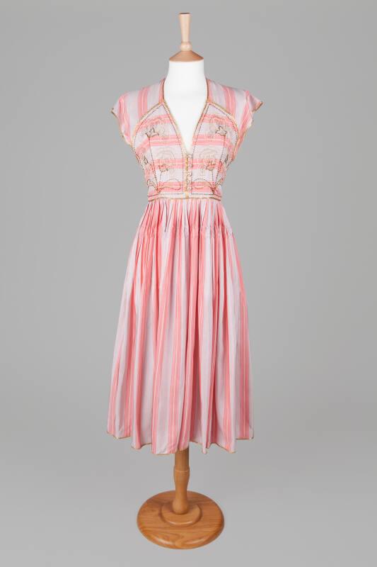 Striped Silk Beaded Dress – Works – eMuseum