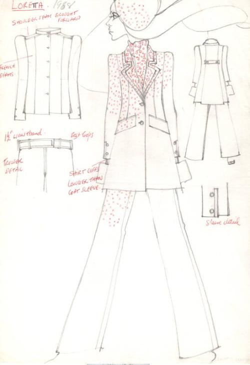 Drawing of Blouse, Jacket and Trousers