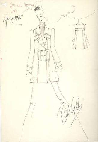 Drawing of Denim Coat for Spring 1968 Collection