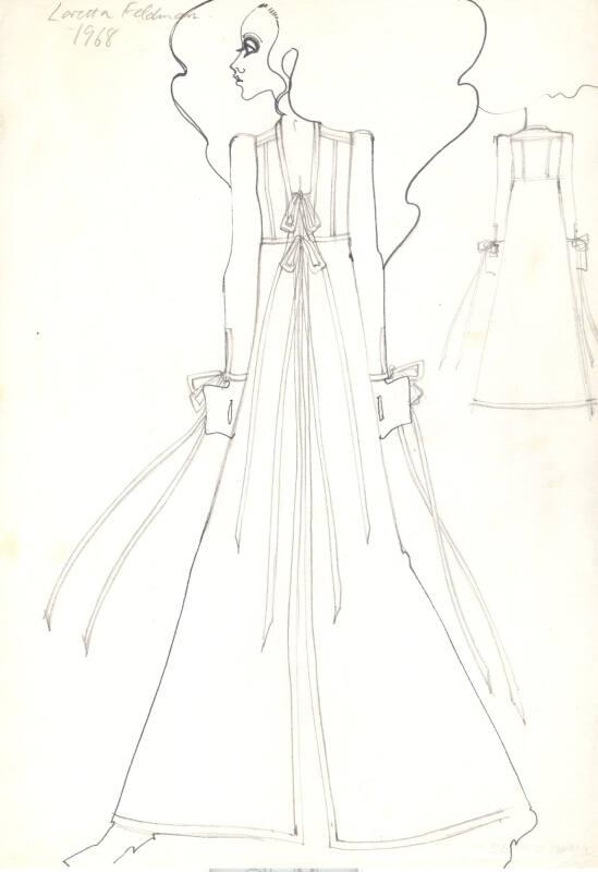 Drawing of Coat Dress designed for Loretta Feldman