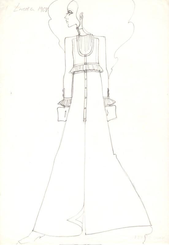 Drawing of Top and Skirt designed for Loretta Feldman