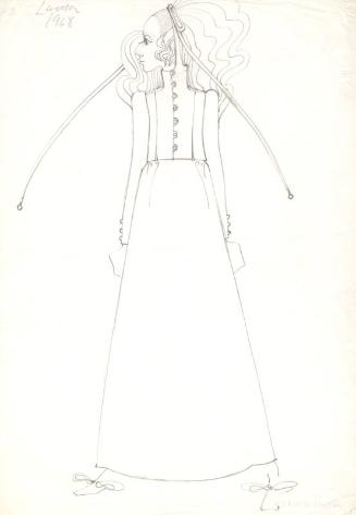 Drawing of Dress designed for Loretta Feldman