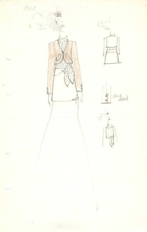 Drawing of Jacket, Blouse and Skirt