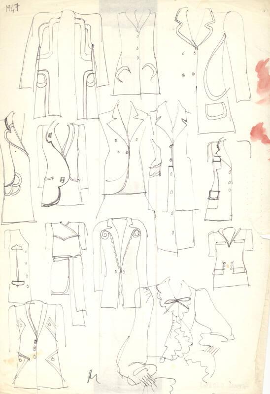 Multidrawing of Jacket and Blouse Designs