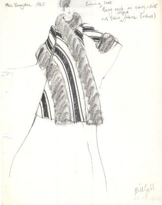 Drawing of Evening Coat designed for Miss Brogden