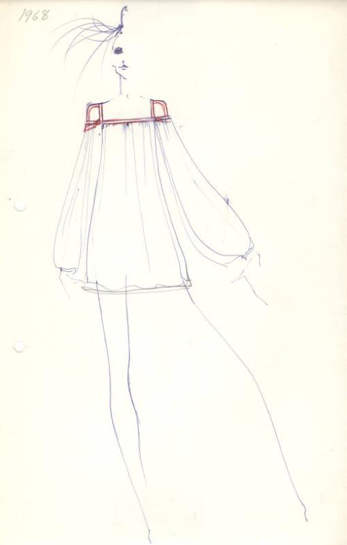 Drawing of Smock Dress