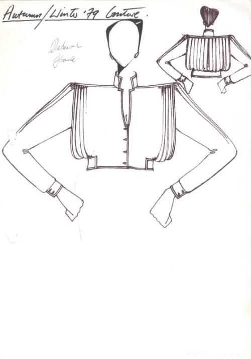 Drawing of Blouse for Autumn/Winter 1979 Couture Collection