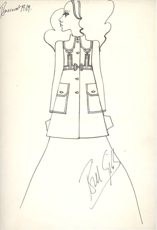 Drawing of Coat designed for the Baccarat Label