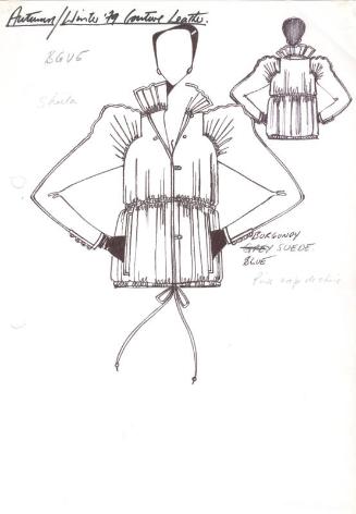 Drawing of Jacket for the Autumn/Winter 1979 Couture Leather Collection