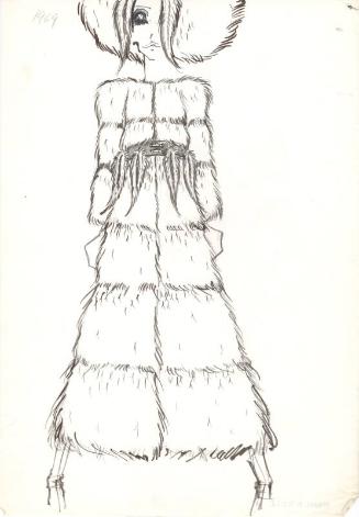 Drawing of Fur Coat and Bolero for Private Commission for Lila Bourne