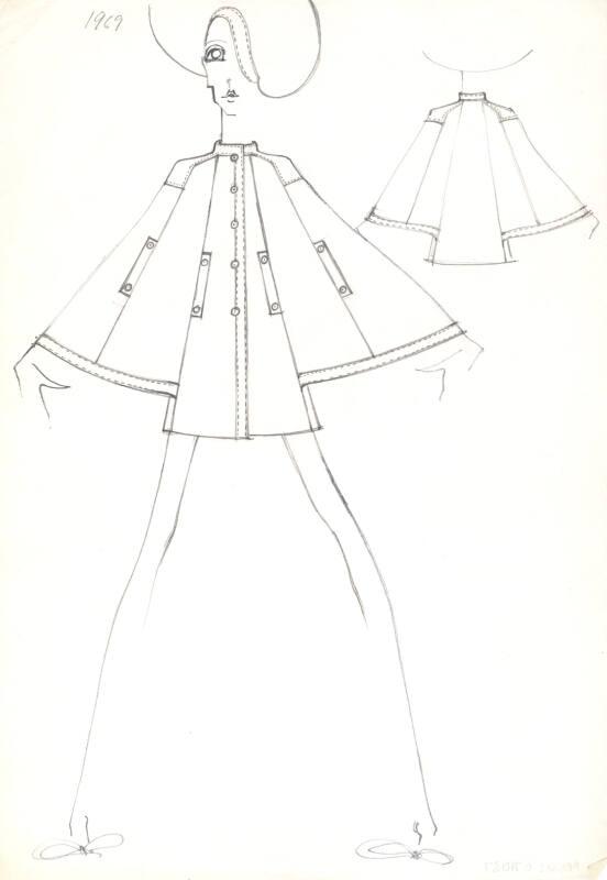 Drawing of Dolman-Sleeved Coat