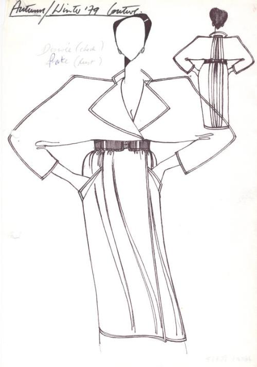 Drawing of Coat Dress for Autumn/Winter 1979 Couture Collection