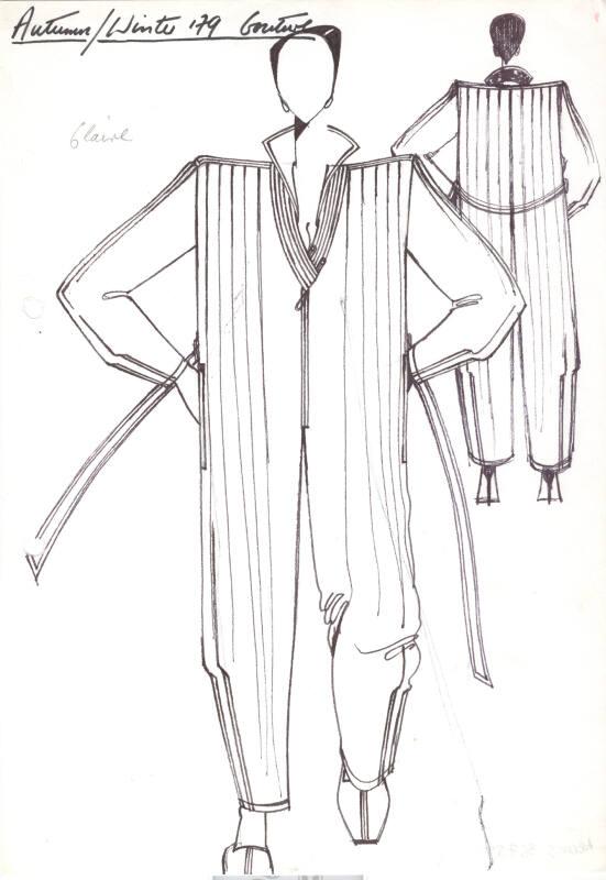 Drawing of Trousre Suit for Autumn/Winter 1979 Couture Collection