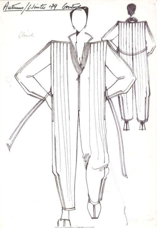 Drawing of Trousre Suit for Autumn/Winter 1979 Couture Collection