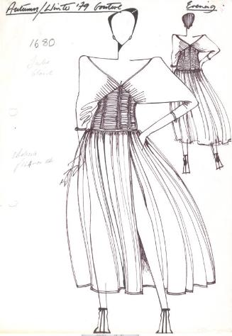 Drawing of Dress for Autumn/Winter 1979 Couture Evening Collection