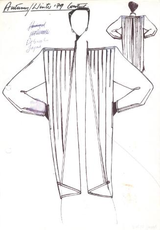Drawing of Coat with Lapels for Autumn/Winter 1979 Couture Collection