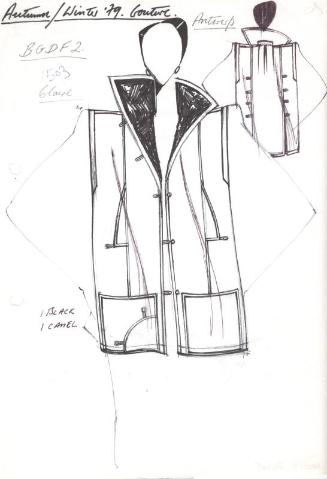 Drawing of Short Coat for Autumn/Winter 1979 Couture Collection