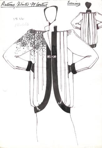 Drawing of Floral Evening Jacket for Autumn/Winter 1979 Couture Collection