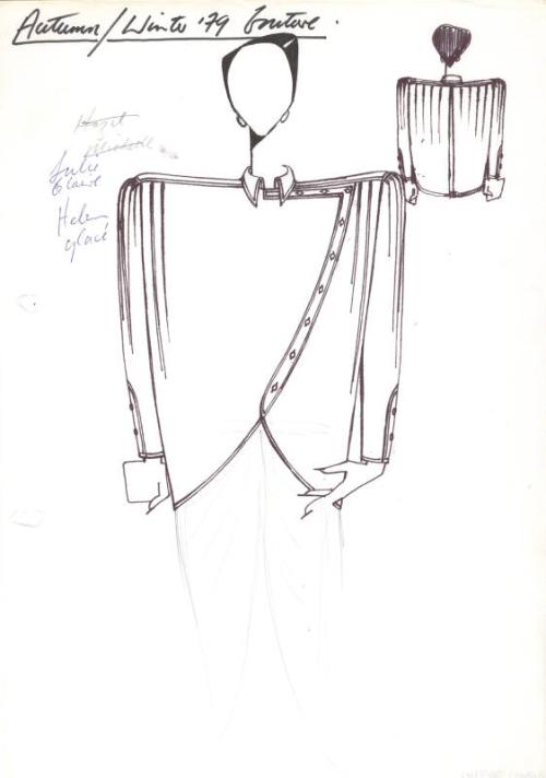 Drawing of Jacket for the Autumn/Winter 1979 Couture Collection