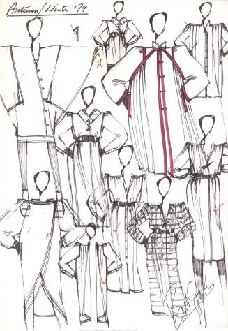 Multidrawing of Coats for the Autumn/Winter 1979 Collection