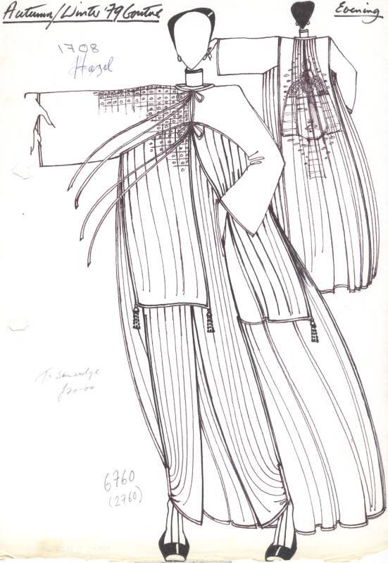 Drawing of Jumpsuit and Wrap for the Autumn/Winter 1979 Couture Evening Collection