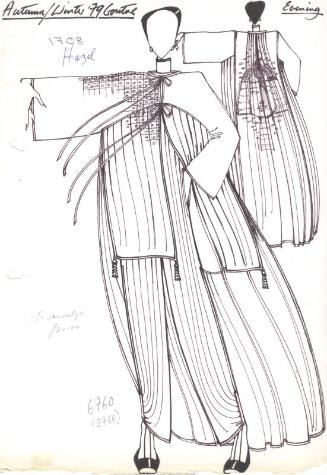 Drawing of Jumpsuit and Wrap for the Autumn/Winter 1979 Couture Evening Collection