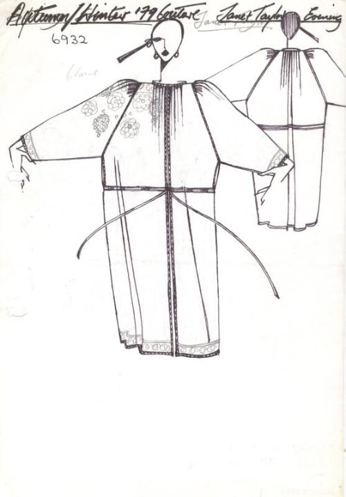 Drawing of Dress for the Autumn/Winter 1979 Couture Evening Collection