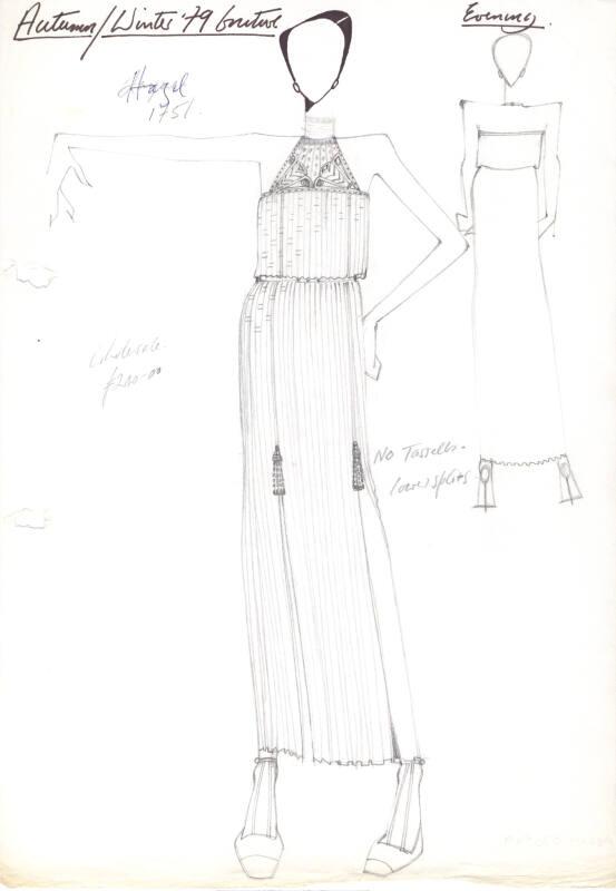 Drawing of Jumpsuit for the Autumn/Winter 1979 Couture Evening ...