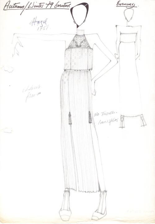 Drawing of Jumpsuit for the Autumn/Winter 1979 Couture Evening ...