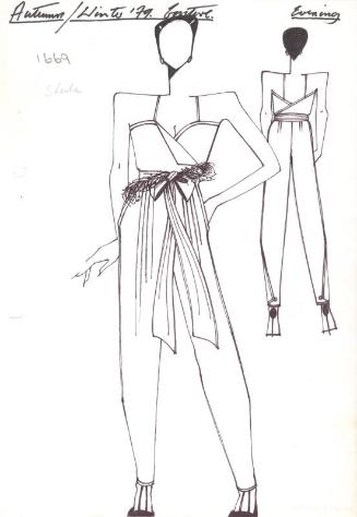 Drawing of Dress for the Autumn/Winter 1979 Couture Evening Collection