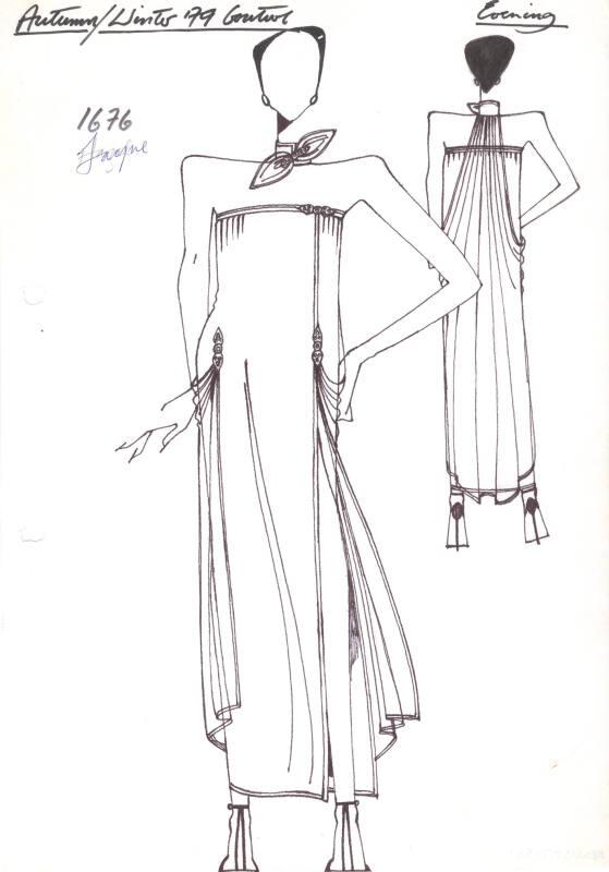 Drawing of Dress for the Autumn/Winter 1979 Couture Evening Collection