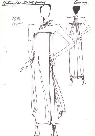 Drawing of Dress for the Autumn/Winter 1979 Couture Evening Collection