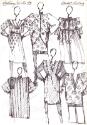 Multidrawing of Dresses, Skirt, Cardigan, Jumper and Coats for the Autumn/Winter 1979 Couture K…