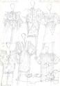 Multidrawing of Dresses, Skirt, Cardigan, Jumper and Coats for the Autumn/Winter 1979 Couture K…