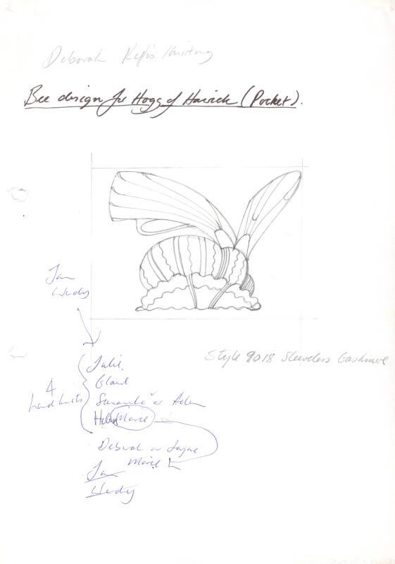 Drawing of Bee Pocket Design for Hogg of Hawick