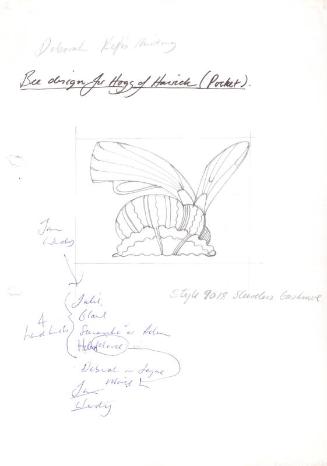 Drawing of Bee Pocket Design for Hogg of Hawick
