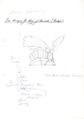 Drawing of Bee Pocket Design for Hogg of Hawick