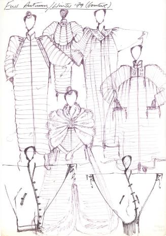 Multidrawing of Coats for the Autumn/Winter 1979 Couture Fur Collection
