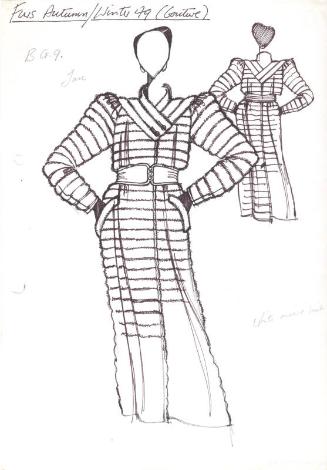 Drawing of Coat for the Autumn/Winter 1979 Couture Fur Collection
