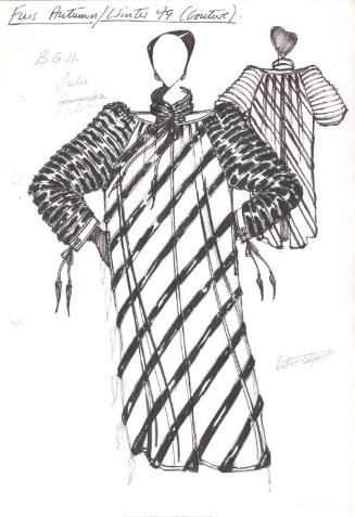 Drawing of Coat for the Autumn/Winter 1979 Couture Fur Collection