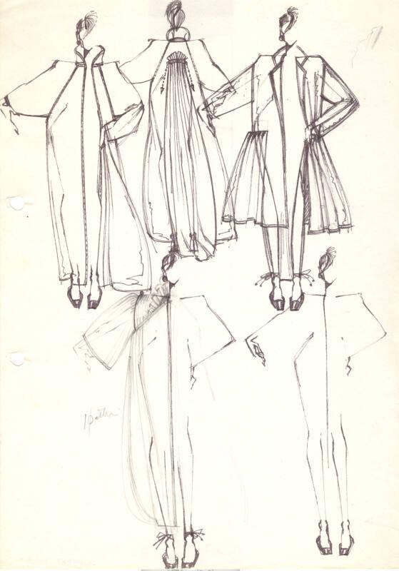 Multidrawing of Coat for Spring/Summer 1983 Collection