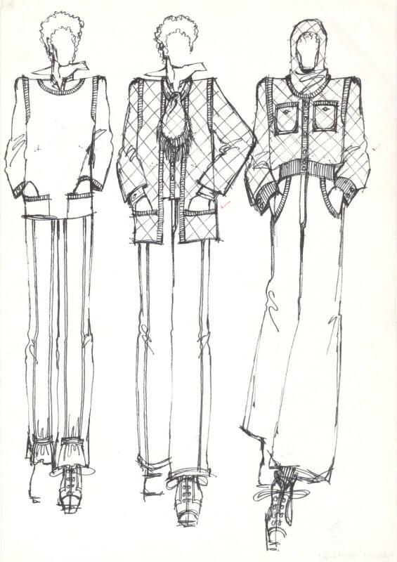 Multidrawing of Gents Tops, Jackets and Trousers