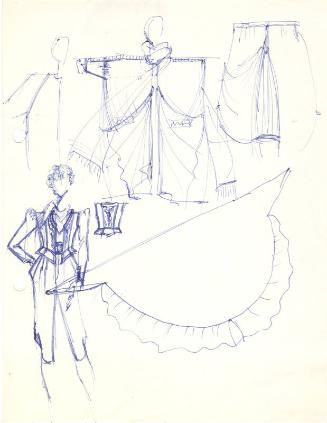 Drawing of Jacket, Trousers and Kimono for Autumn/Winter 1981 Collection