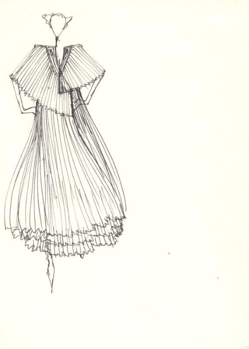 Drawing of Pleated Dress