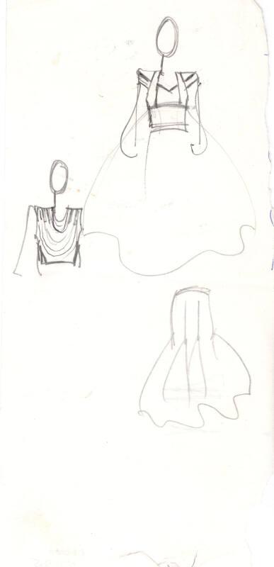 Drawing of Dress and Skirt
