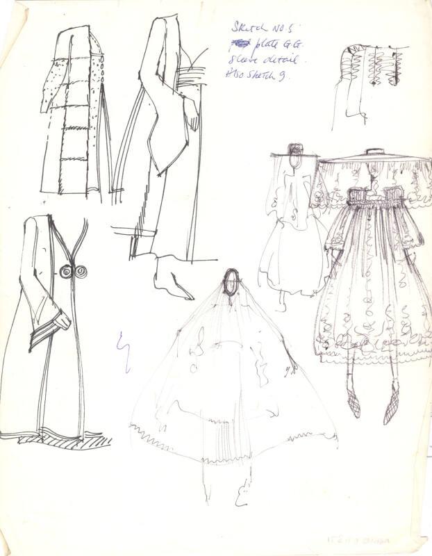 Drawing of Dresses and Coats