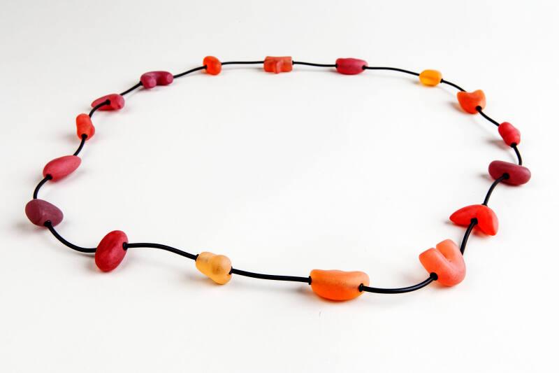 Resin and Rubber Necklace by Kathie Murphy
